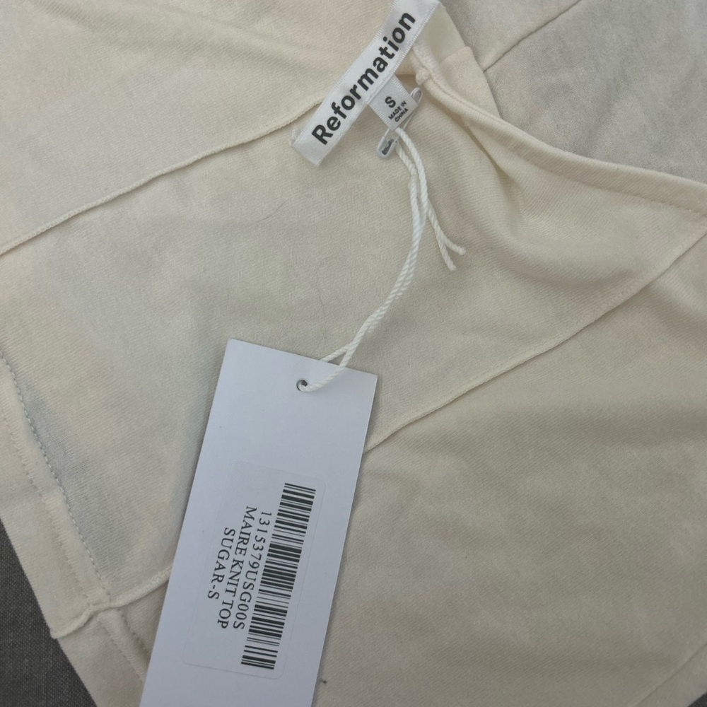 NWT Reformation Marie Knit Cream Turtleneck Top - Picture 5 of 6
